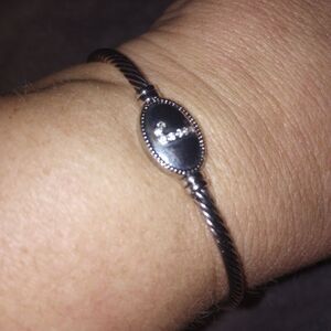 Elegant Silver Bracelet with J Initial EUC
